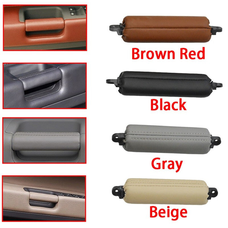 Left Hand Interior Door Driver Leather Pull Handle Gray for VW Touareg 2003-2010