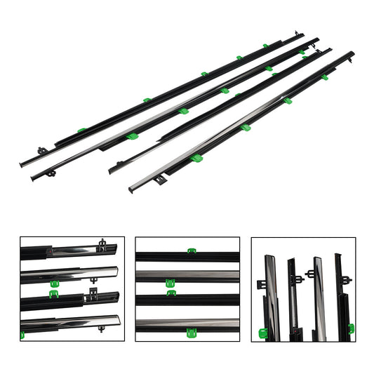Chrome window molding trim Weatherstrip sealing belt kit for Honda CRV 2007 - 2011