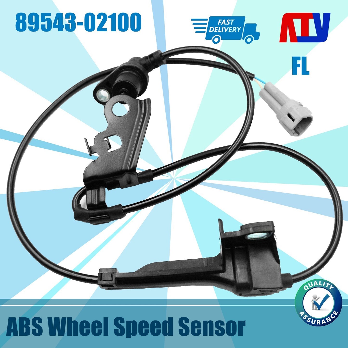 For 2001-2007 for Toyota for Corolla Front Left 1PCS ABS Wheel Speed Sensor 89543-02100