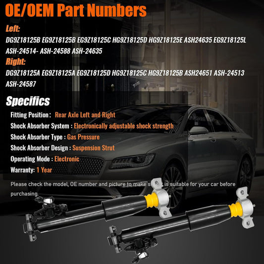 Pair Front Hydraulic Shock Absorbers Struts ADS for Mercedes W140 S320 S500 S600