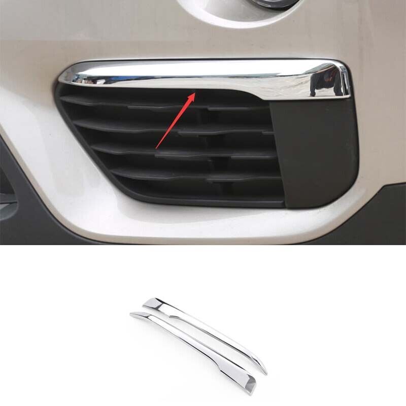 Trim 2X ABS Chrome Front Fog Light Lamp Strip Fit for BMW X1 F48 2016 2017-2019