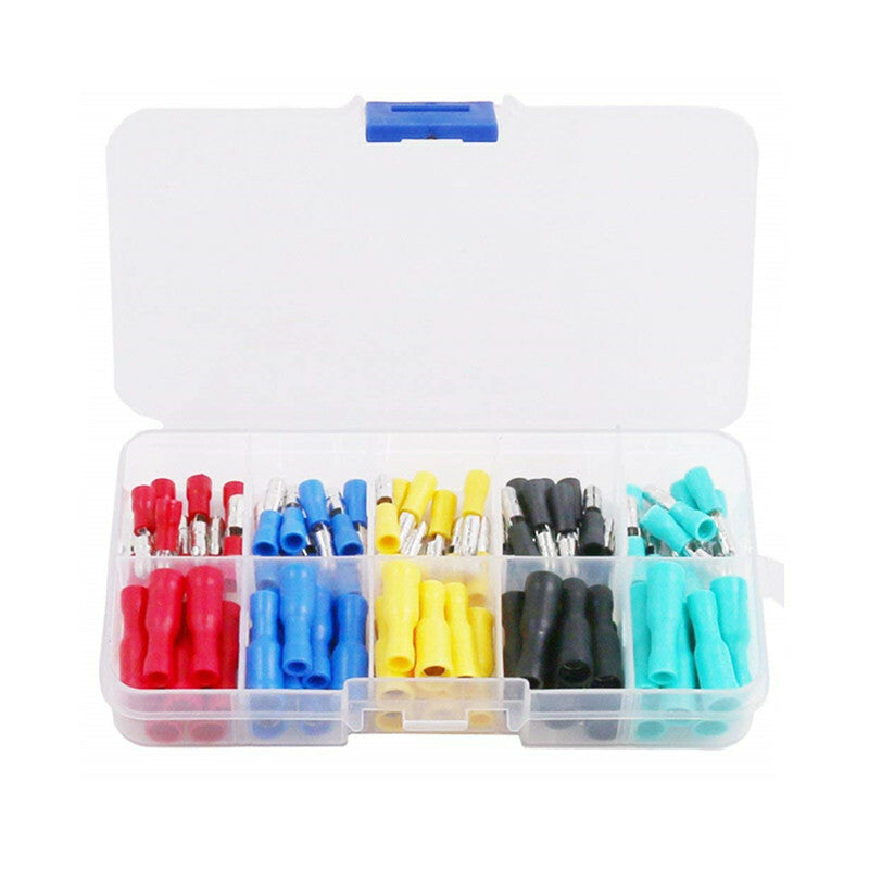 Bullet Butt Connectors 100x Assorted Insulated Female  Male Crimp Wire Terminal