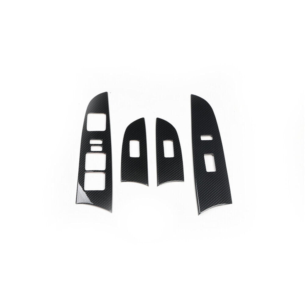 Glass Window Lifting Lock Panel Trim Fit for Lexus IS 2006-11 Black Carbon Fiber