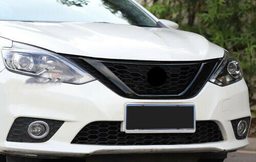 for Nissan Sentra 2016 2017 2018 2019 ABS Black Front grill Frame Cover Trim 1x