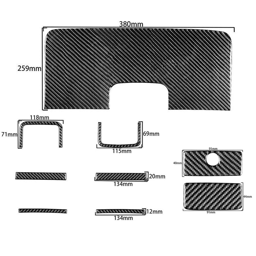 9Pcs Carbon Fiber Glove Box Cover Trim For Silverado for GMC for SIERRA 2014-2018