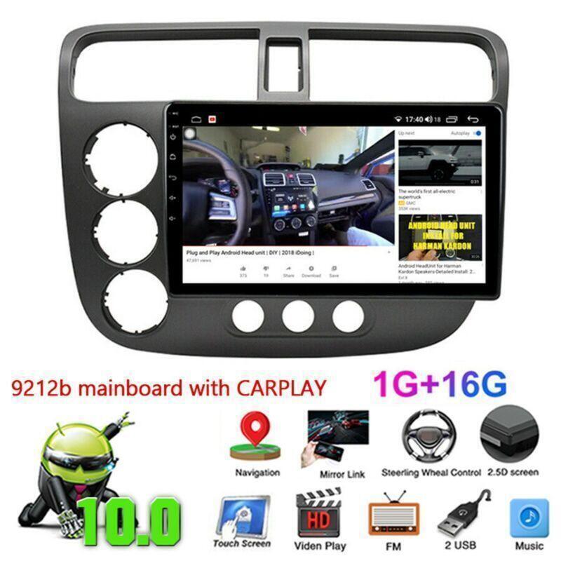 For 2000-2006 for Honda Civi Android 10.0 Car Play Stereo Radio WIFI GPS Navi 1+16GB