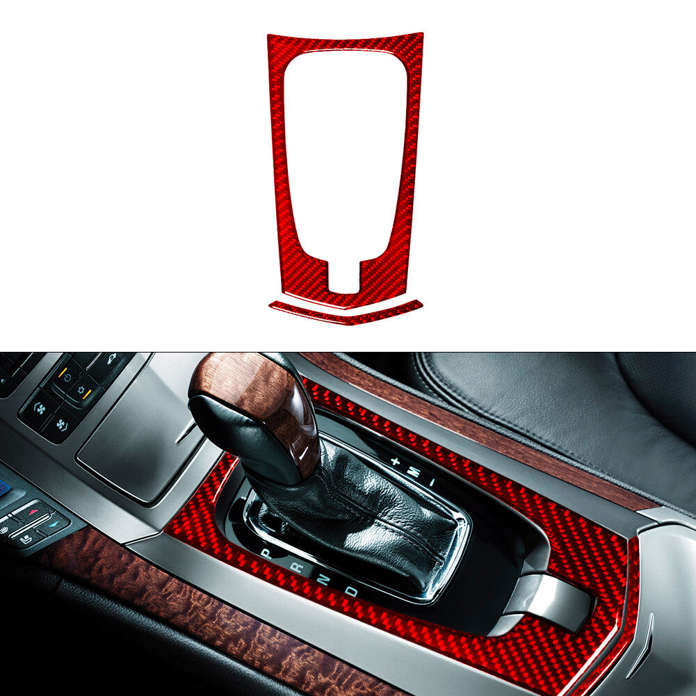 2X Gear Shift Frame Trim Cover Carbon Fiber for CADILLAC CTS SPORT 2008-2022 Red