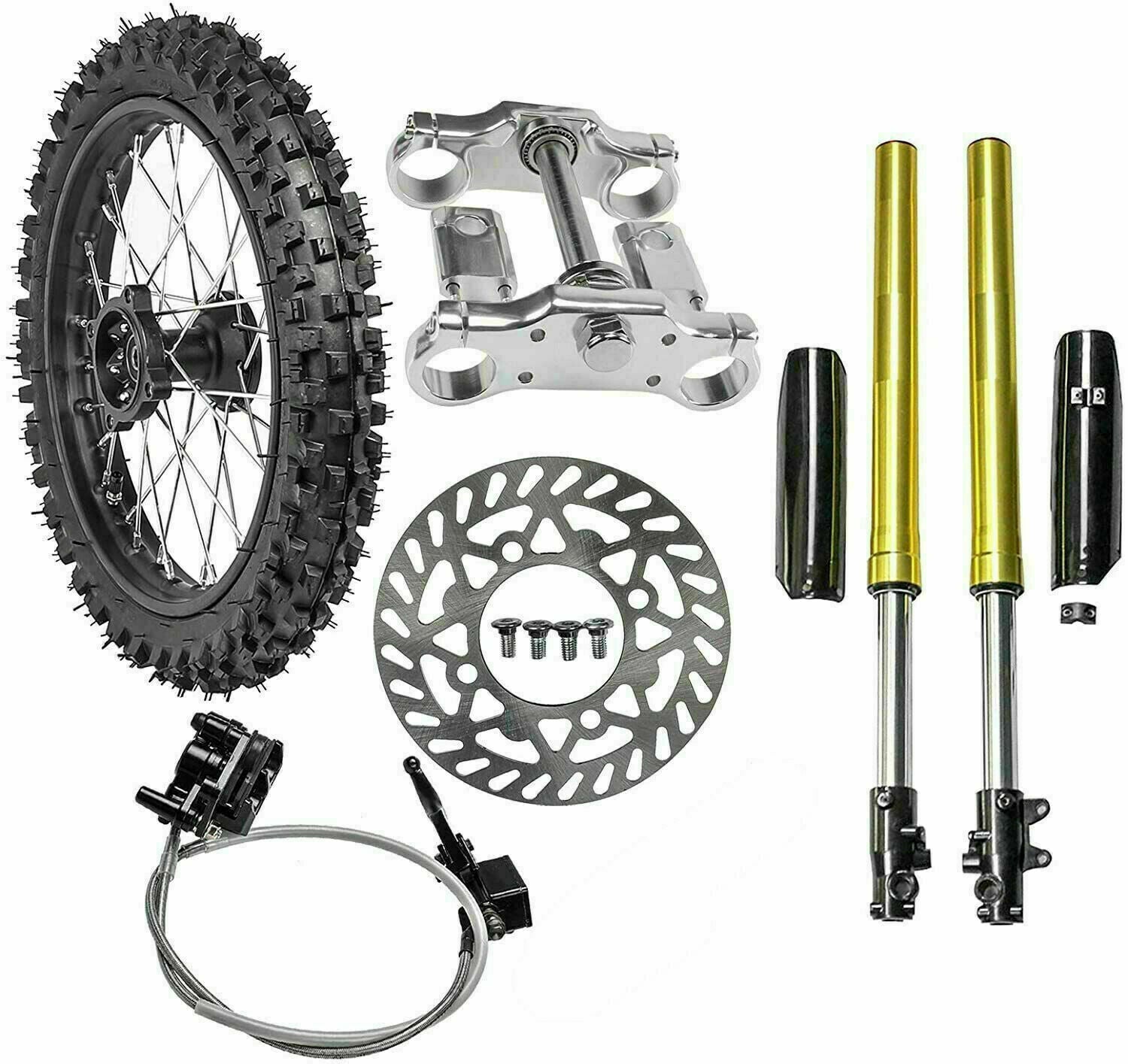45/48 mm front fork + 19-inch wheels with 70/100-19 tires suitable for Apollo Pit SSR bicycles 150cc-250cc.