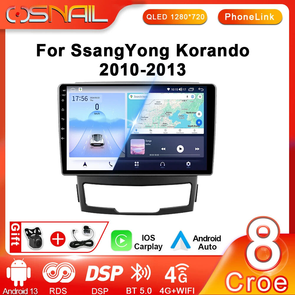 CarPlay Car Radio For Ssang Yong Korando 3 Actyon 2 2010-2013 GPS Stereo Player