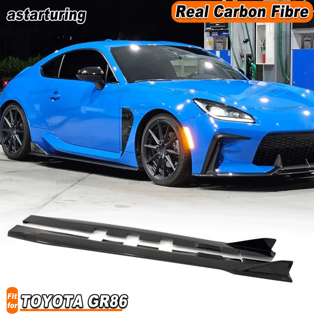 for TOYOTA GR86 for Subaru BRZ 2022-2024 REAL Carbon Fiber Side Skirt Extension Lip