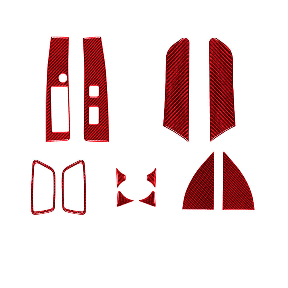 12X Red for Toyota Tacoma Carbon Fiber Front Door Panel Cover Trim 2016-2021