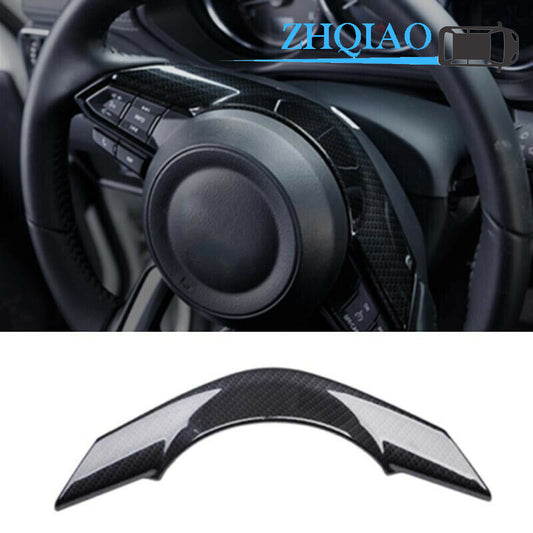Carbon Fiber Steering Wheel Decor Cover Trim Fit for Mazda CX-5 CX5 16-18