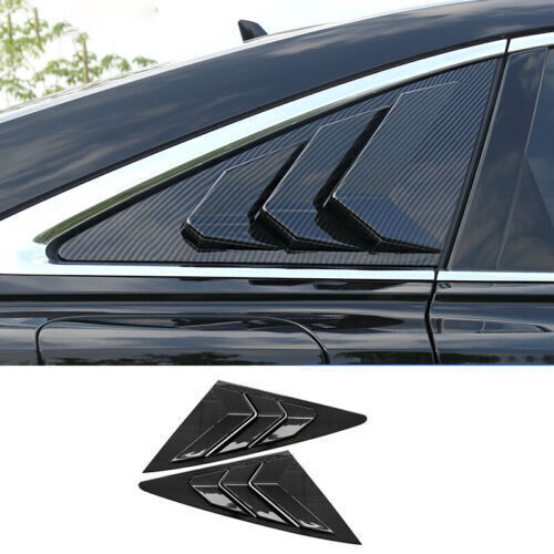 for Audi A6 S6 12-18 Carbon ABS Rear Quarter Window Louver Scoop Side Vent Trim