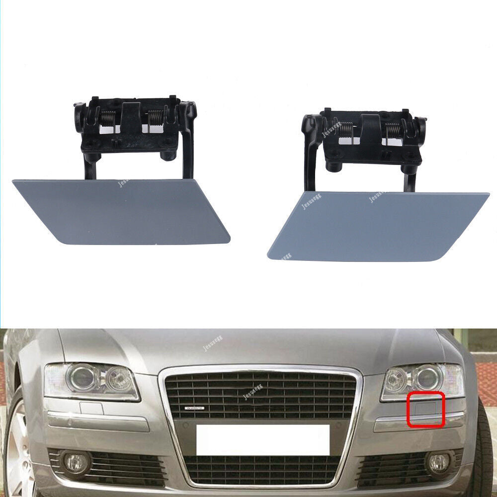 Pair RH+LH Headlight Washer Cap Cover for AUDI for A8 D3 S8 Quattro 2005-2010 2PCS