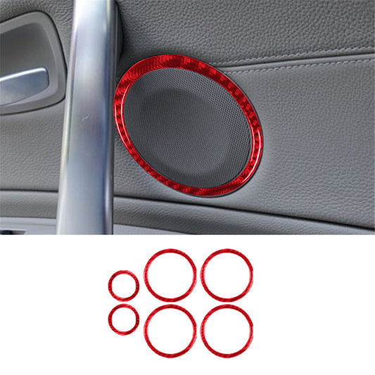 6Pcs Door Horn Trim Cover Decor for BMW 1Series Convertible E82/E88 2008-013 Red