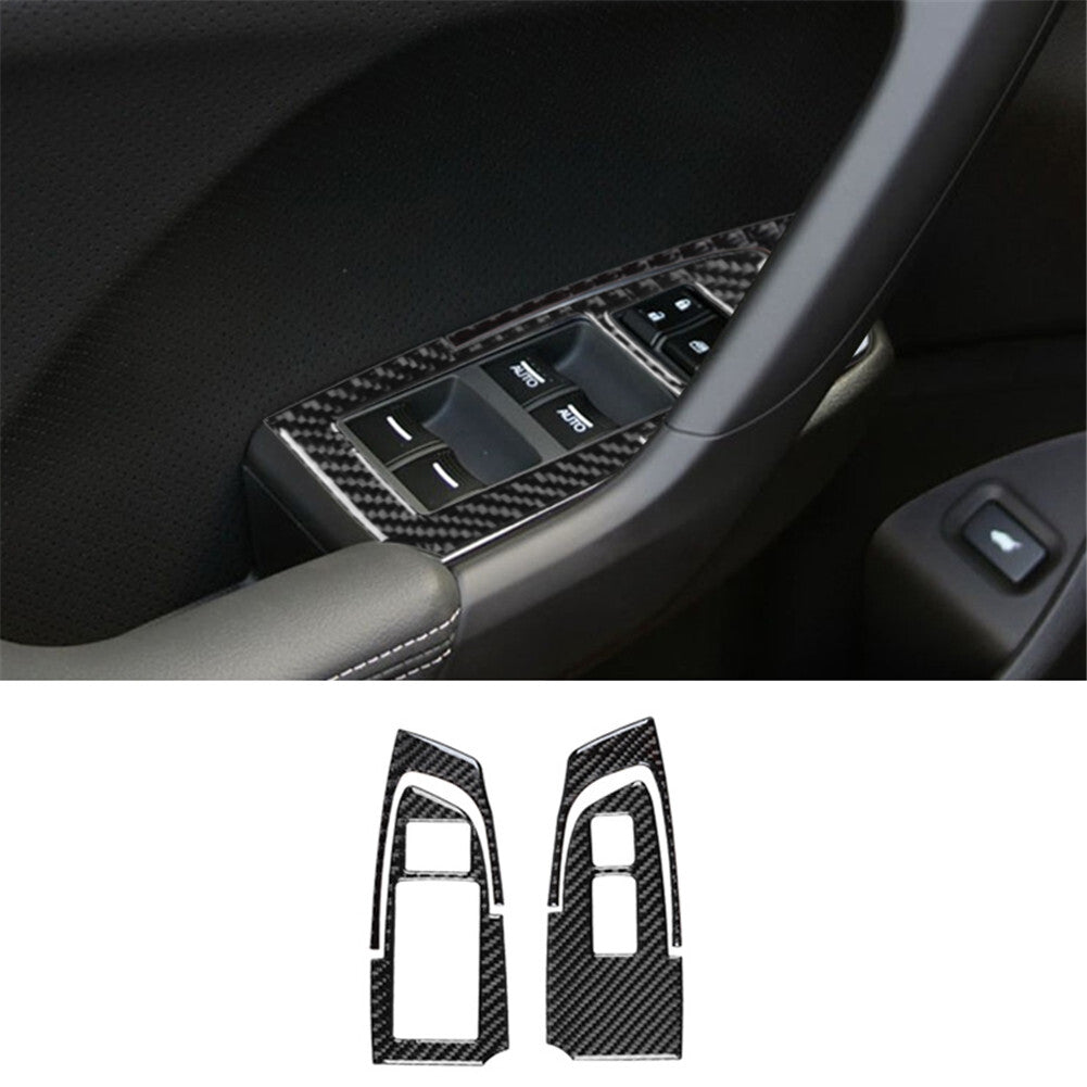 4x Carbon Fiber Interior Front Window Control Cover Trim for Acura TSX 2009-2014