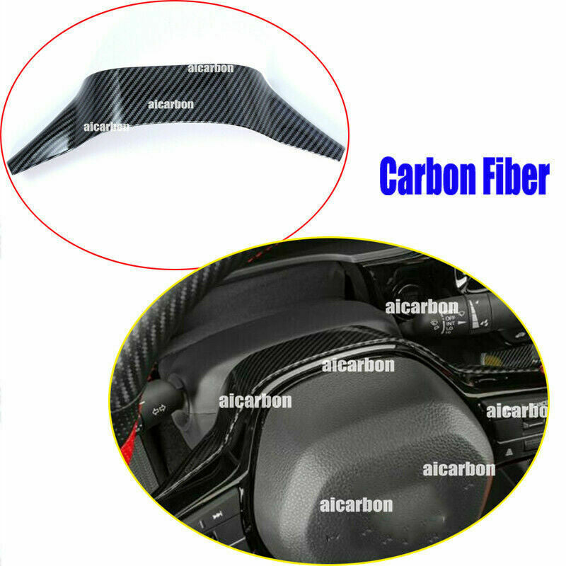 for Honda for Civic 2022 2023 Carbon Fiber ABS Inner Steering Wheel Cover Trim Decor