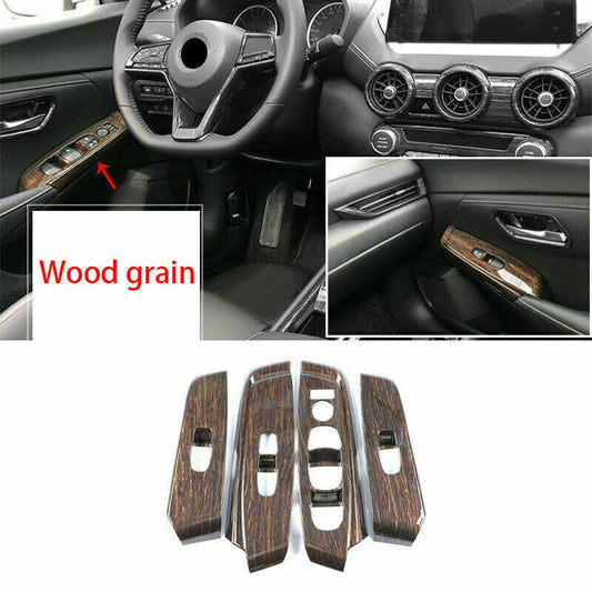 for Nissan Sentra 20-22 Wood Grain Window Lift Switch Regulater Panel Cover Trim