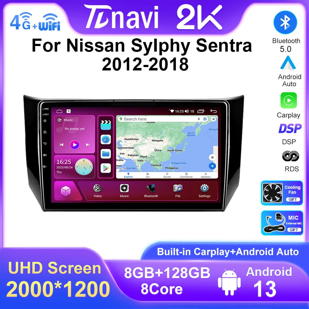 Car Radio Screen for Nissan Sylphy B17 Sentra 12 Carplay GPS Multimedia Video 4G